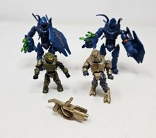 Lote de 4 figuras Halo Mega Bloks Construx Warthog Blue Hunter Master Chief