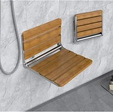 Folding Shower Seat Wall Mounted Foldable Shower Bench Waterproof 440 lbs