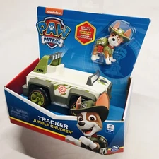 Paw Patrol Tracker Jungle Cruiser Rolling Car Vehicle & Character Figure Toy Set