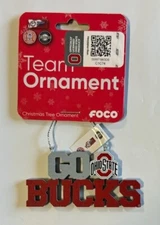 Ohio State Buckeyes Christmas Tree Holiday Ornament - Slogan/Logo - Go Bucks