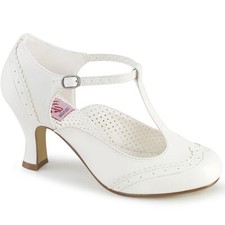 White Ivory Vintage Flapper Girl Victorian Wedding Bridal Shoes Heels Womans