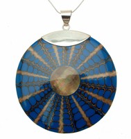 Statement Necklaces For Women 925 Silver Pendants Blue Spider Web 114127 Statement Necklaces For Women 925 Silver Pendants Blue Spider Web 114127