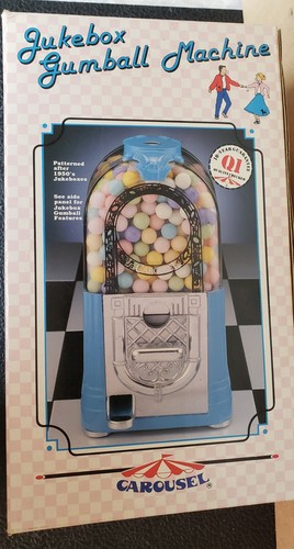 Carousel Jukebox Tabletop Countertop Candy Gumball Machine BLUE Vintage 1990 - Picture 2 of 9