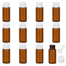 12 Pack 10ml Essential Oil Bottles Amber Glass Bottles Slim Screw Cap White