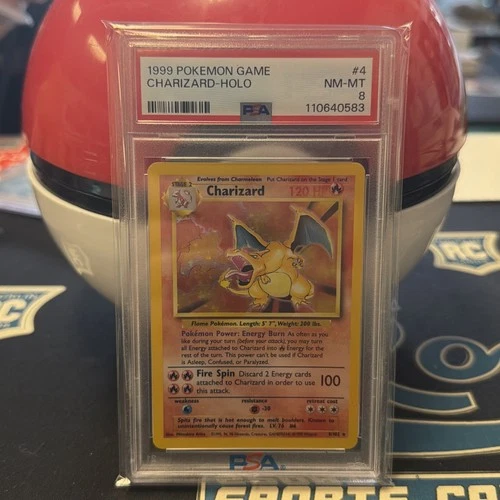 Pokemon Charizard Base Set Unlimited Holo Rare #4 PSA 8