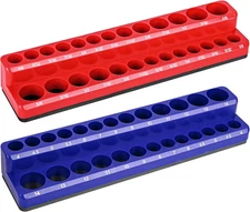 Magnetic Socket Organizer 2-Piece Magnetic Socket Holder 1/4 Inch Drive Metric S