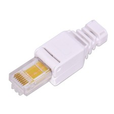 White RJ45 Tool-less Connector No Crimp Connectors Cat6 Connector
