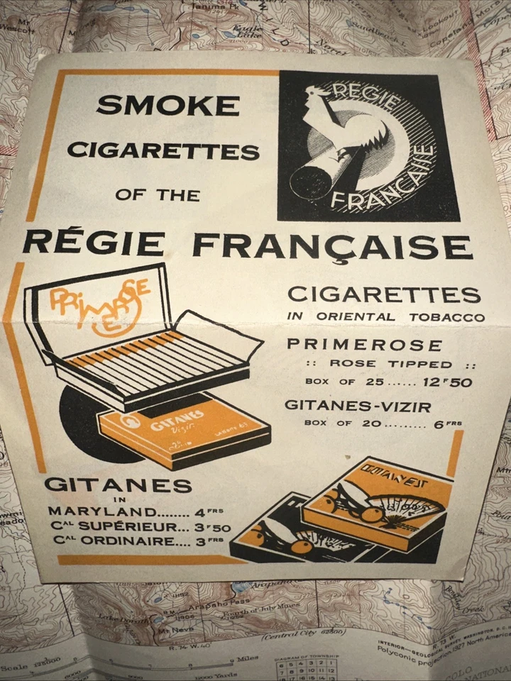 Regie Francaise | Old cigarette ad, Bar store decor - Image 2 of 2