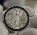 1996  US Silver Eagle $1  Unc Better Year Dings.