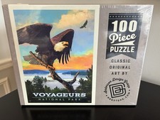 NEW Voyageurs National Park 100 Piece Vintage Poster Puzzle Bald Eagle NIB