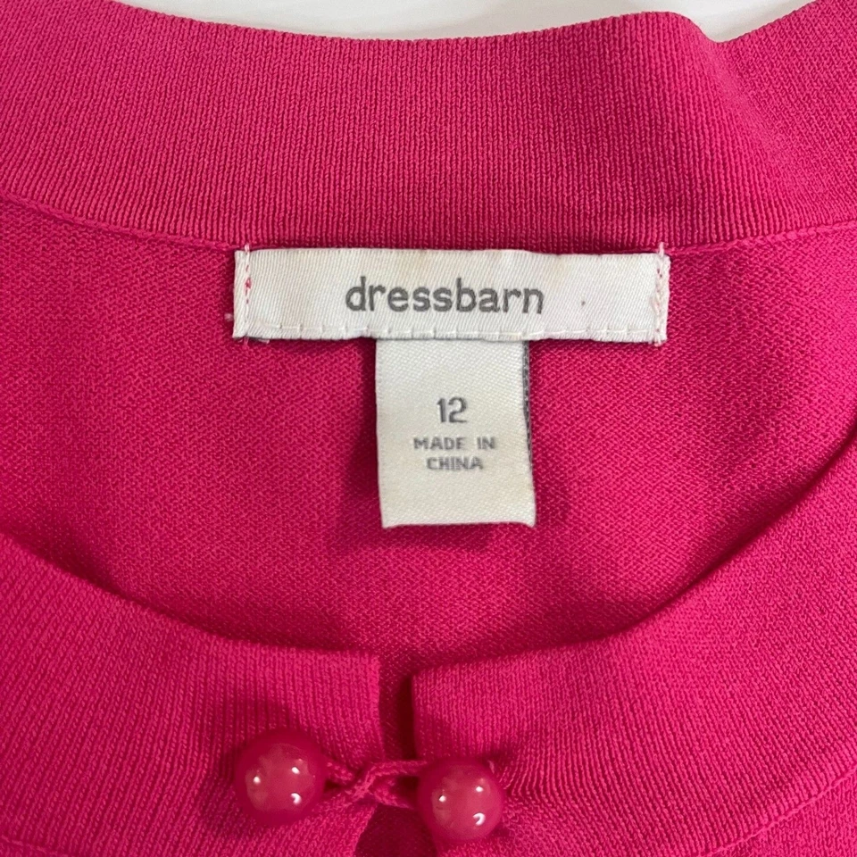 Cárdigan Recortado Dressbarn Rosa Mangas 3/4 Informal Y2K Mujer Carrera Talla 12 Foto 2 de 4