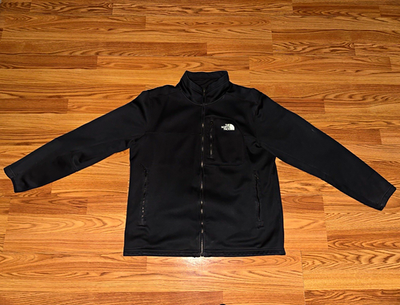 #ad #ad The North Face Black Full Zip Fleece Lined Softshell Jacket Men#x27;s XL $10.00