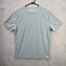 Vuori Strato Tech Tee Shirt Mens Medium Blue Heathered Green Performance Shirt