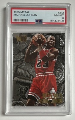1995-96 Fleer Metal Nuts & Bolts Michael Jordan #212 PSA 8