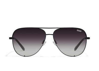 QUAY High Key Large Polarized Aviator Sunglasses, Adjustable Fit, Fade, UV Pr...