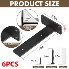 6x Floating Shelf Brackets 15/20/25CM Heavy Duty Metal for Support Wall Hanging
