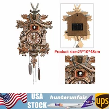 Vintage German Black Forest Wooden Wall Clock Hunter Clock For Living Room