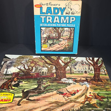 Disney Lady and the Tramp Jigsaw Puzzle 100 Pieces Vintage Jaymar