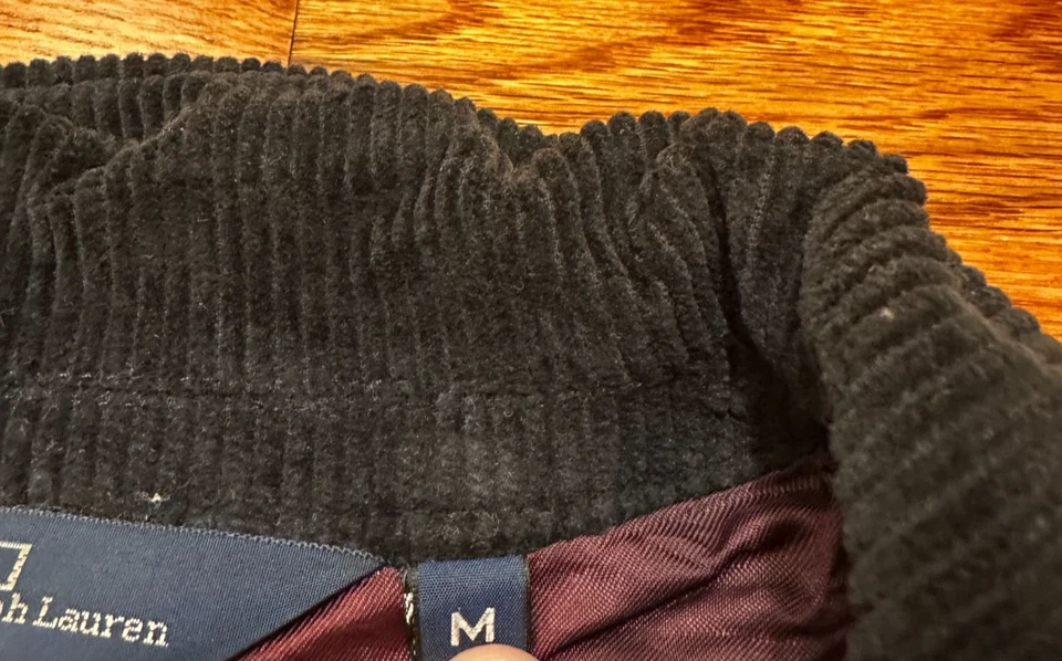 Винтажный Polo Ralph Lauren вельвет Sport пальто Blazer куртка мужская средний черный - Изображение 4 из 4