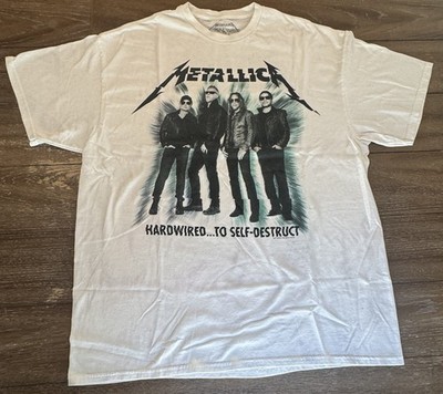 Metallica T-Shirt 2017 Concert XL White Hardwired To Self Destruct WorldWired