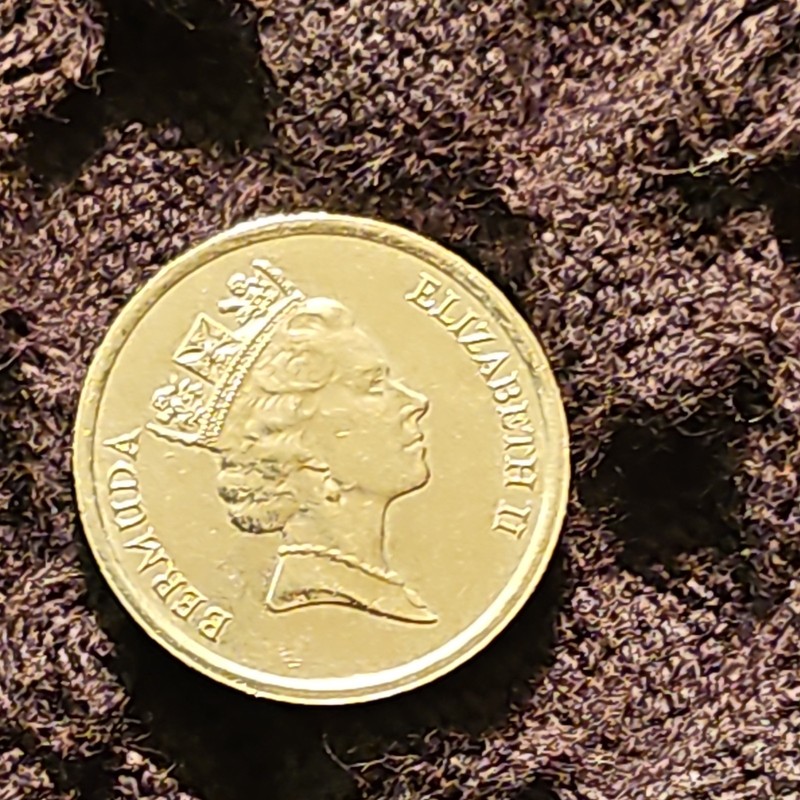 1994 Bermuda 10 Cents Elizabeth II Brass Coin Yellow KM#42 Fineness 0.0