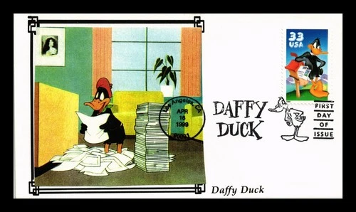 DR JIM STAMPS US COVER DAFFY DUCK CARTOON FIRST DAY ISSUE PASTED ON CACHET