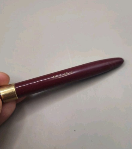 Bolígrafo de snorkel vintage 14K punto blanco borgoña W.A. Sheaffer Pen Company - Imagen 5 de 11