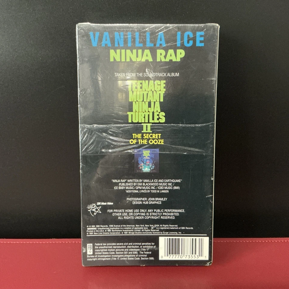 VANILLA ICE NINJA RAP VHS VIDEO SINGLE NEW SEALED TMNT TEENAGE MUTANT TURTLES - Image 2 of 4