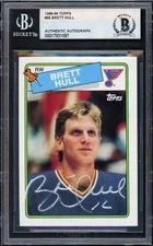 SALE! Brett Hull Autographed Signed 1988-89 Topps RC 66 St. Louis Blues Beckett