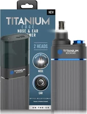 Microtouch Titanium Edge Ear & Nose Trimmer – Dual Rotary Blade Heads Black 
