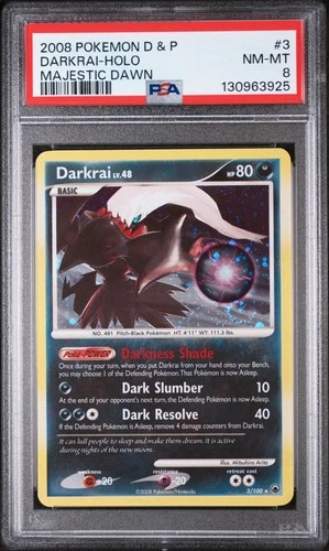 Pokemon Darkrai Holo Majestic Dawn 3/100 PSA 8