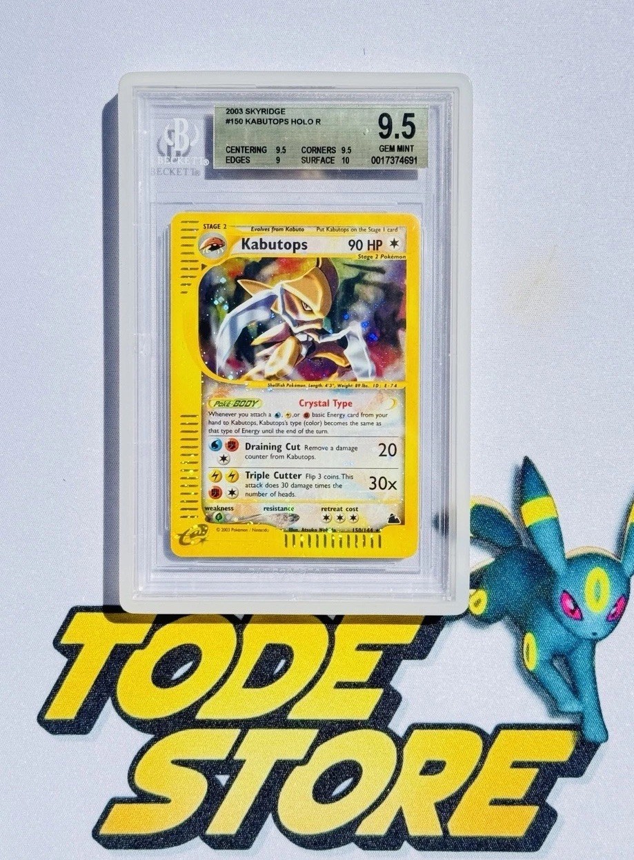 Pokemon Kabutops Holo Crystal 150/144 Skyridge 2003 Wizard ENG BGS 9.5 GEM MINT