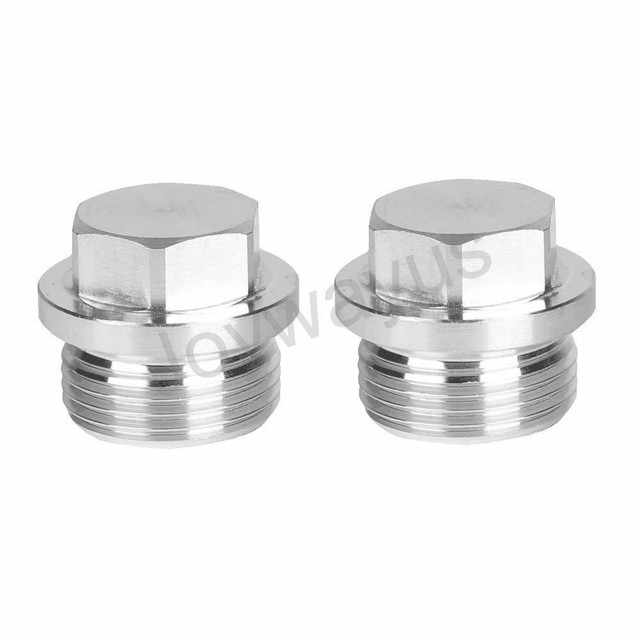 2pcs M14x1.5 Thread Stainless Steel Rods By CNC Hex Head Plugs Pipe
