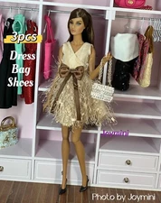3PCS For Fashion Royalty Integrity Poppy Parker NuFace Dolls Clothes Bag 1/6