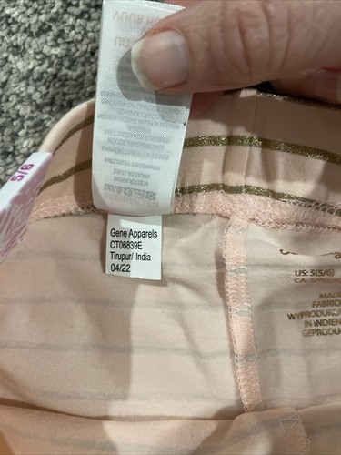 Tommy Bahama Leggings Girls kids pink 5/6 Striped Fairy gold Glitter NWT Play - Picture 5 of 7