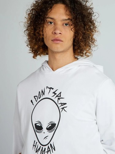 Sweat - Blanc Extraterrestre Ovni Petit Gris Taille XS Homme - Imagen 5 de 5