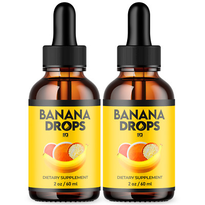 (2 Pack) Banana Drops Advanced Formula Maximum Strength Liquid Supplement