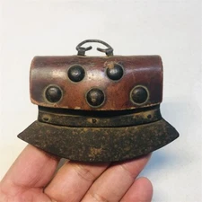 Exquisite Antique Chinese Leather Iron Flint Fire Tool