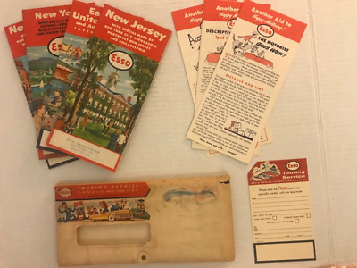 1954-1957  ESSO  TRAVEL PACK NY NJ Eastern & US TOURING SERVICE 4 Original MAPS