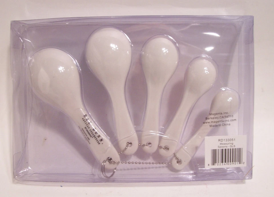 Rae Dunn Colorful White Ceramic Measuring Spoons 5 pc. Set NIB- Special Buy - Image 4 of 4