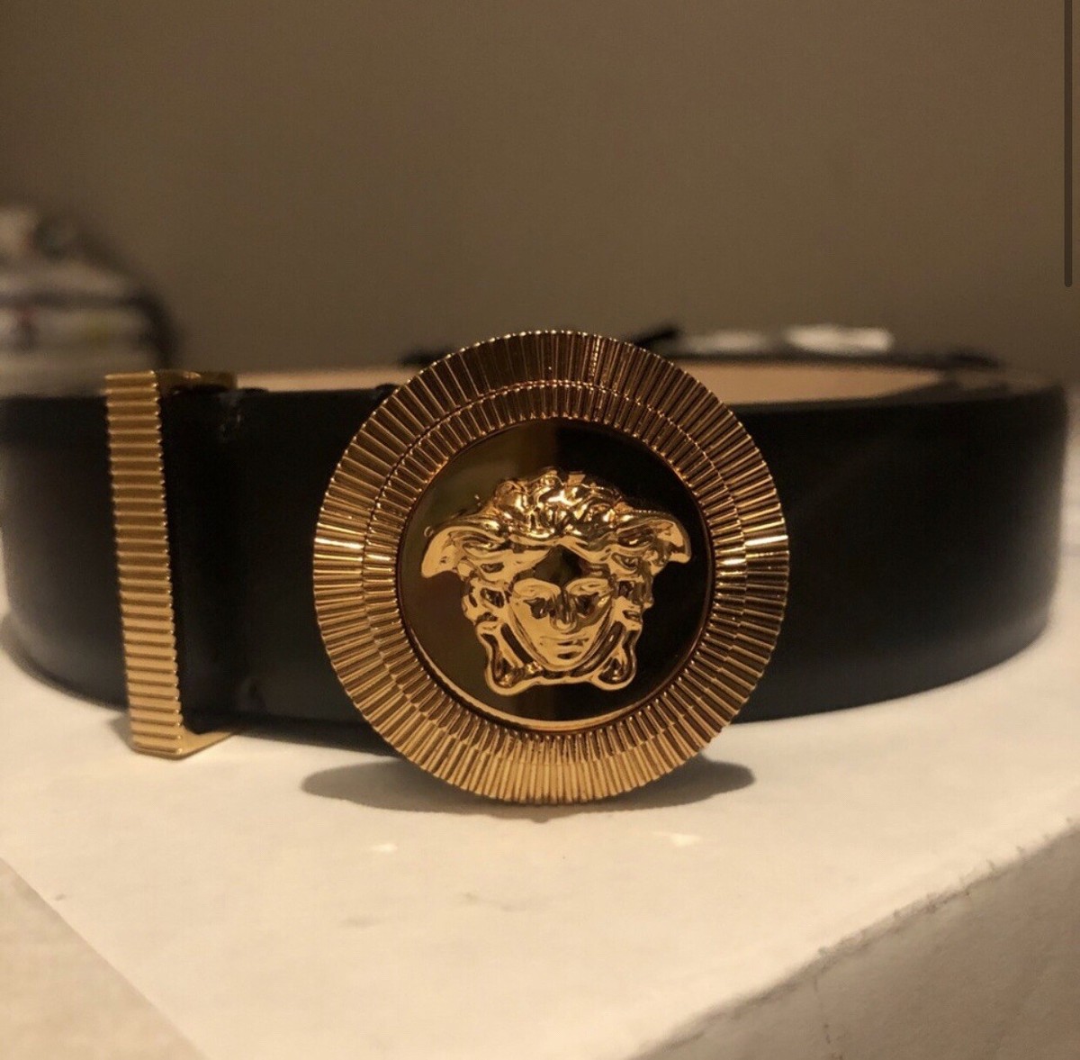 NWT | VERSACE Yellow Butter Medusa Leather Belt Medallion Buckle sz. M $_57.JPG?set_id=880000500F main image 4