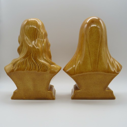 Vintage Joseph & Mary Religious Statues Busts Hand Painted Holland Mold 7" Tall - Picture 3 of 7