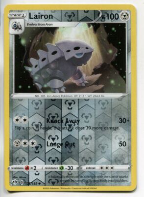 Pokemon TCG Sword & Shield Darkness Ablaze Reverse Holofoil Card #122 Lairon