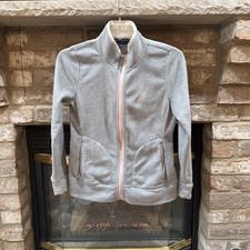 Nautica Full Zip Woman  s Small Gray With Pink Fleece Jacket