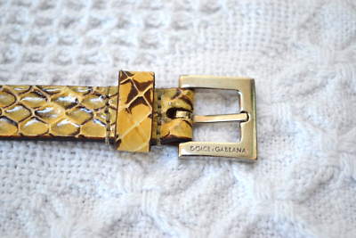 DOLCE & GABBANA Thin Snakeskin Belt With Rhinestones DOLCE & GABBANA Thin Snakeskin Belt With Rhinestones | eBay main image 2