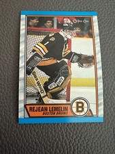 1989 OPC O-Pee-Chee #40 Rejean Lemelin - Goalie Boston Bruins