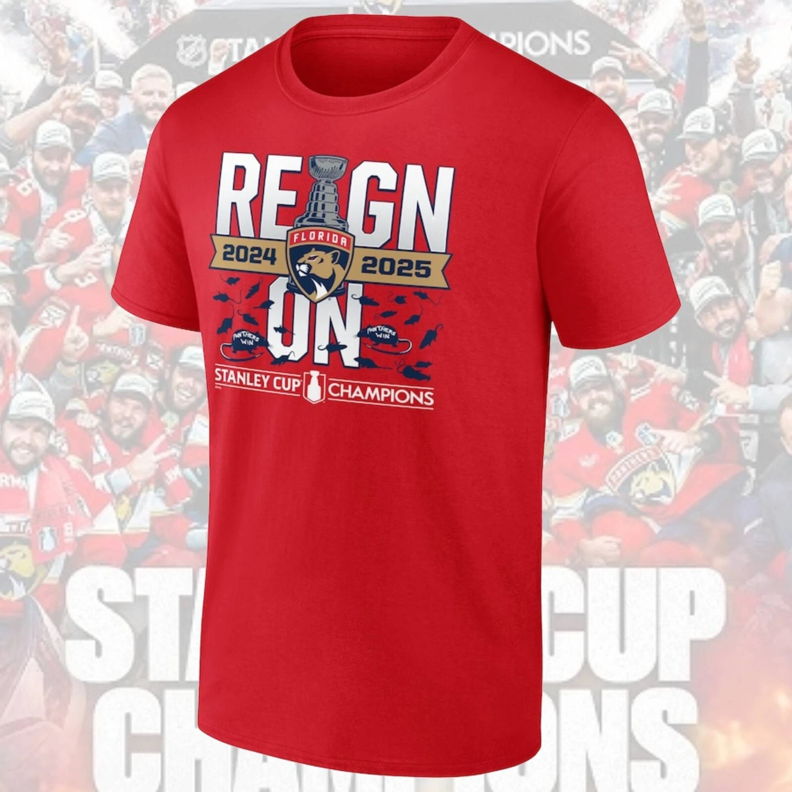 Florida Panthers 2025 Stanley Cup Champions Full Design T-Shirt