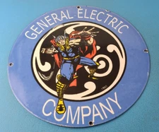 Vintage General Electric Sign - Thor Marvel Gas Auto Shop Pump Porcelain Sign