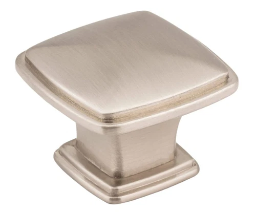 Jeffrey Alexander 1-3/16 in. 1091SN Milan Plain Square Cabinet Knob Satin Nickel - Picture 1 of 7