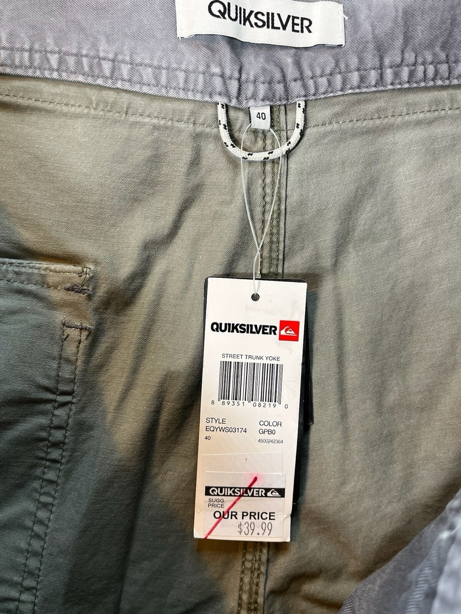 じゅん Quiksilver Board Shorts Mens 40 Green Street Trunks Canvas Unlined